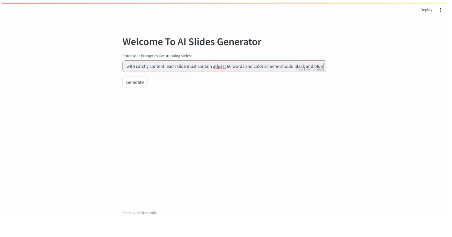AI-Powered Presentation Generator