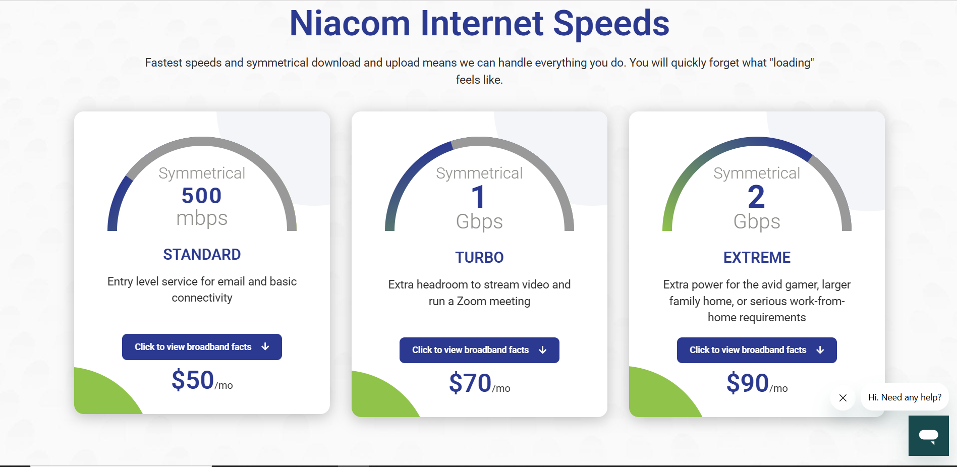 NiaCom – Internet Service Provider Website screenshot 1